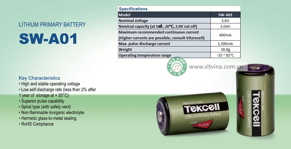 Pin Tekcell nuôi nguồn – Tekcell Lithium Primary Battery