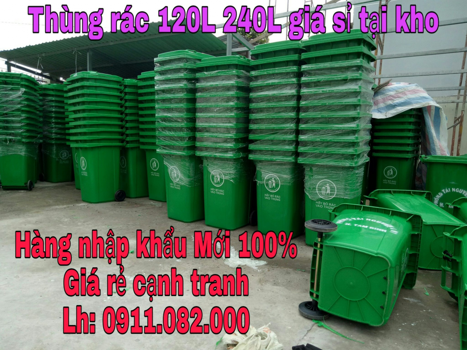 Cung cấp thùng rác chất lượng giá rẻ cạnh tranh, thùng rác 120L 240L 660L